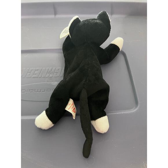 Zip beanie baby white paws 1993 pvc Europe Aurora tag - Picture 9 of 10